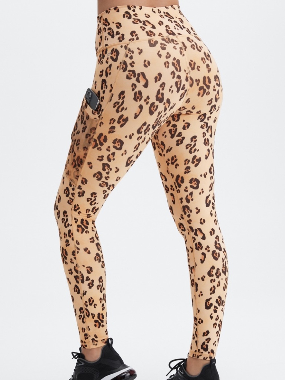 Fabletics OnTheGo PowerHold High-Waisted Leggings leopard animal print Large XL